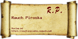 Rauch Piroska névjegykártya